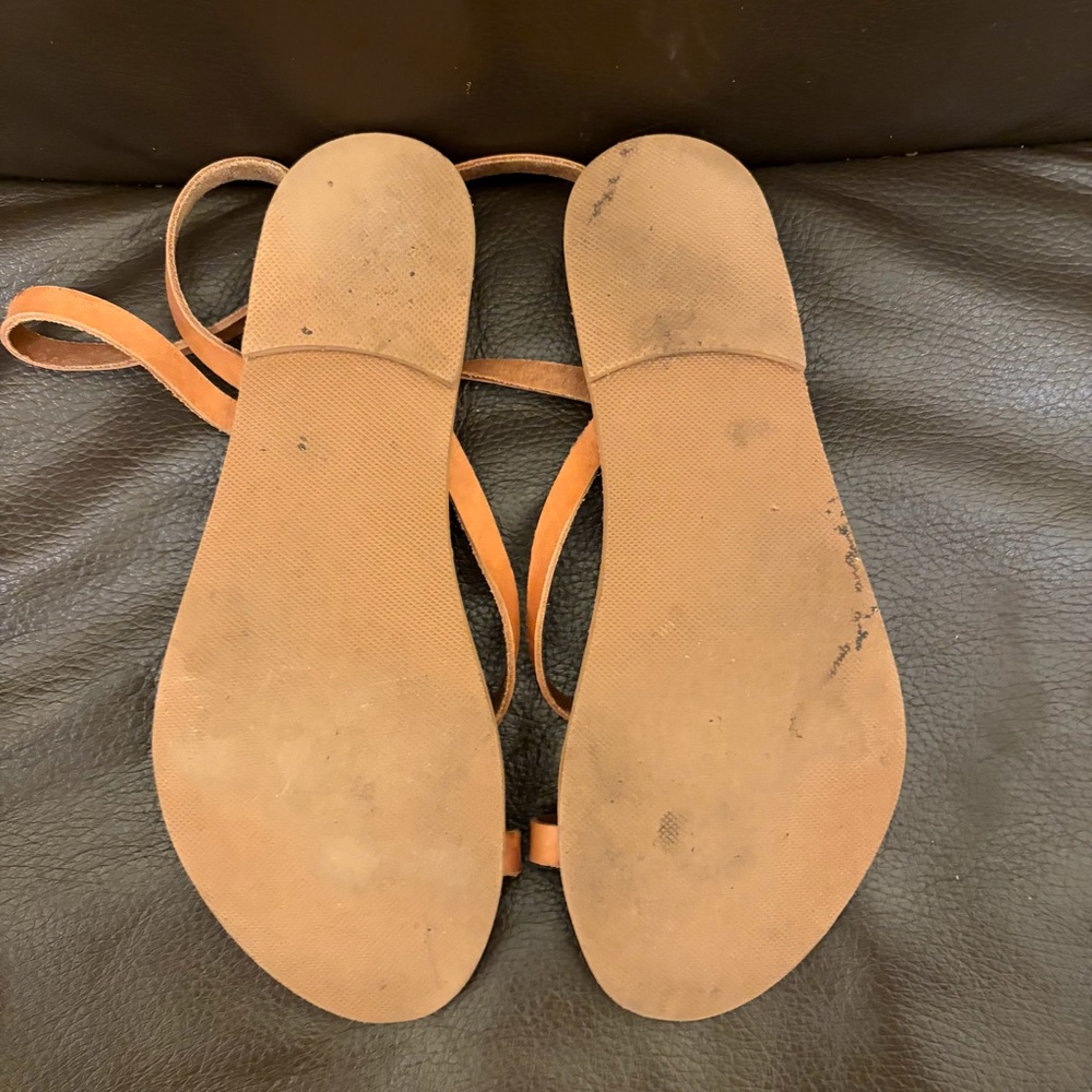 Handmade in Greece - Leather Strappy Sandals - Tan 39 8.5 - Picture 2 of 3
